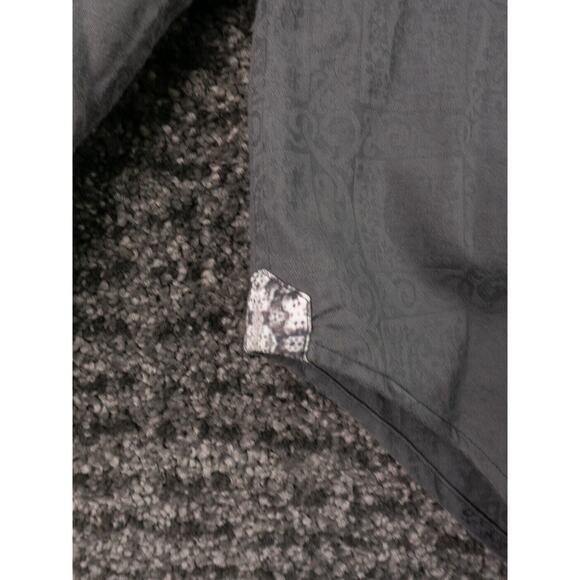 Robert Graham Shirt Mens Large Gray Jacquard Flourish Geomteric Print Designer - Picture 9 of 16